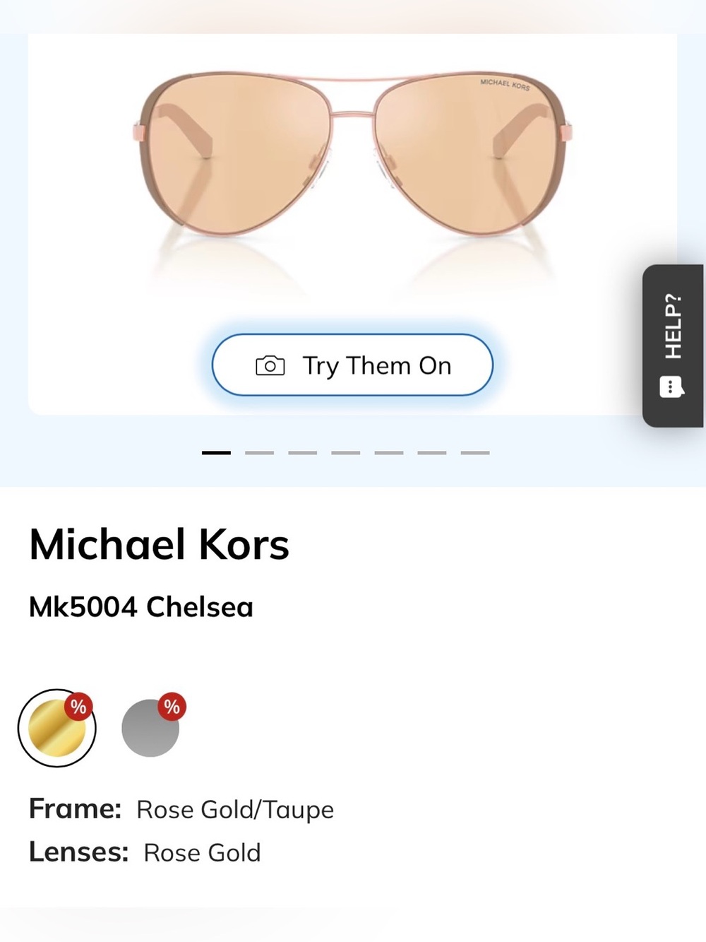 Michael Kors Rose Gold Aviator Sunglasses with Taupe Lenses